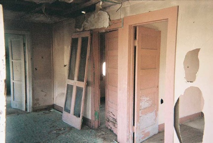 Five-panel wooden doors inside the Aguereberry cabin