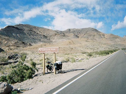 Sign for Corkscrew Peak, a popular climbing destination