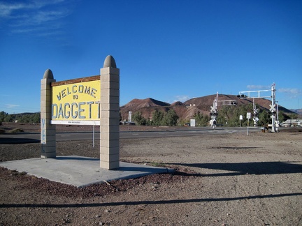I reach the official &quot;Welcome to Daggett&quot; sign and decide to pull in for a quick tour of the small, historic town