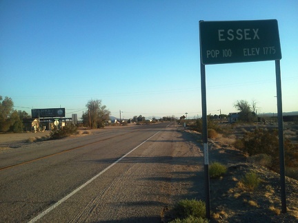 Arriving Essex, California, Route 66, by bicycle