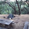 Tent is set up at the Yerba Buena campsite, home for the night.