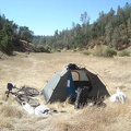 The tent in the canyon down by dry Coyote Creek.