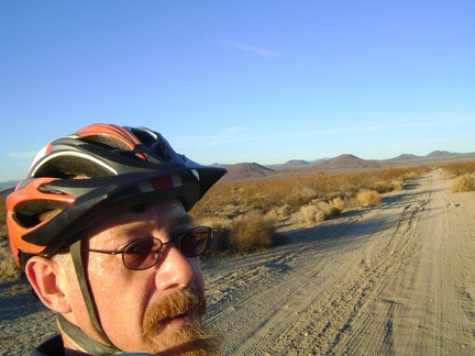 Up out of Jackass Canyon for good, I'm now on the plateau, heading toward Mojave National Preserve's famous cinder cones