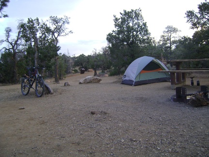 Back at Mid Hills campground, 7.5 hours after starting today's hike, I settle in for my sixth and last night here