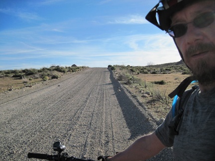 I ride up the gravelly Wild Horse Canyon Road the final two miles to Mid Hills campground