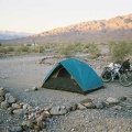  The tent is now set up at Emigrant Campground and the ten-ton bike relieved of its load