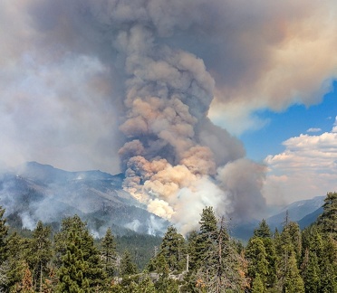 The Douglas Fire, seen from California Hwy 108, August 31, 2017