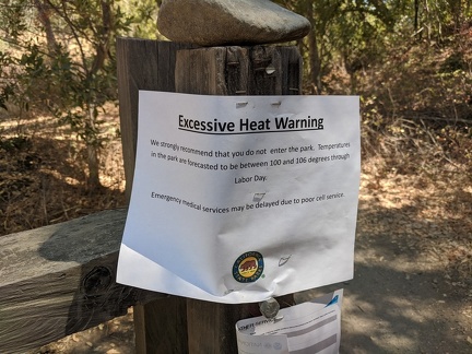 Heat warning, Henry Coe State Park, August 2022
